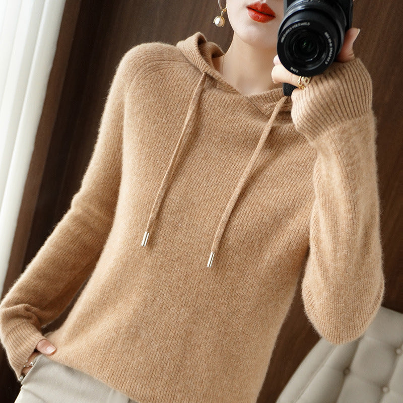 Jamila - Knitted wool hoodie