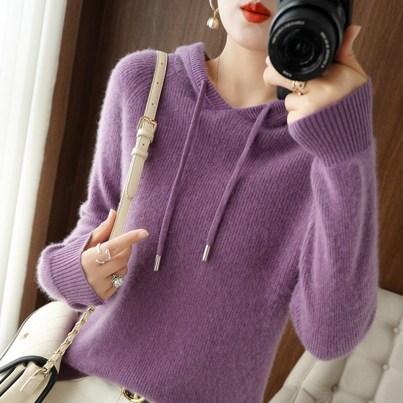 Jamila - Knitted wool hoodie