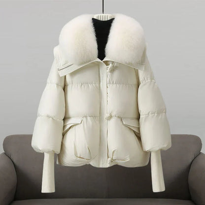 Monica - Stylish jacket with faux fur collar