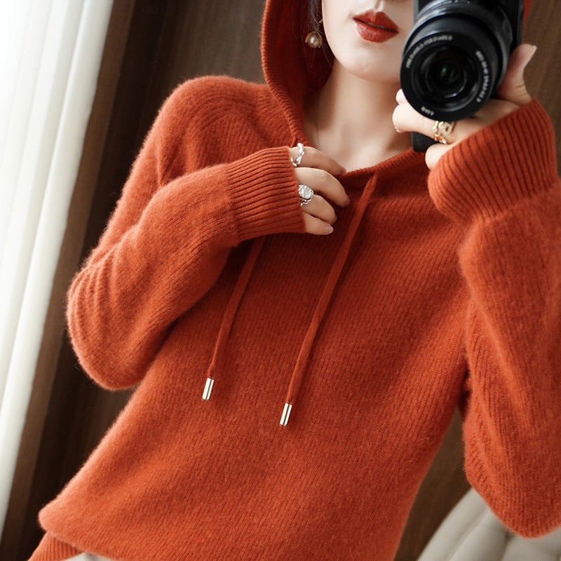 Jamila - Knitted wool hoodie