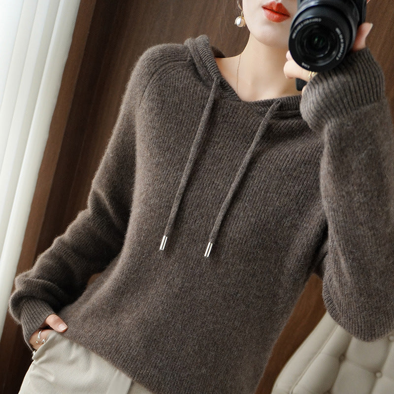 Jamila - Knitted wool hoodie